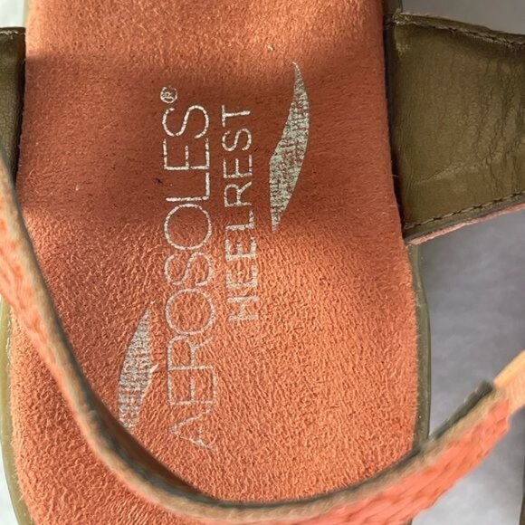 Aerosoles heel rest women's coral sandels 7.5 duffle bog leather - Picture 14 of 14
